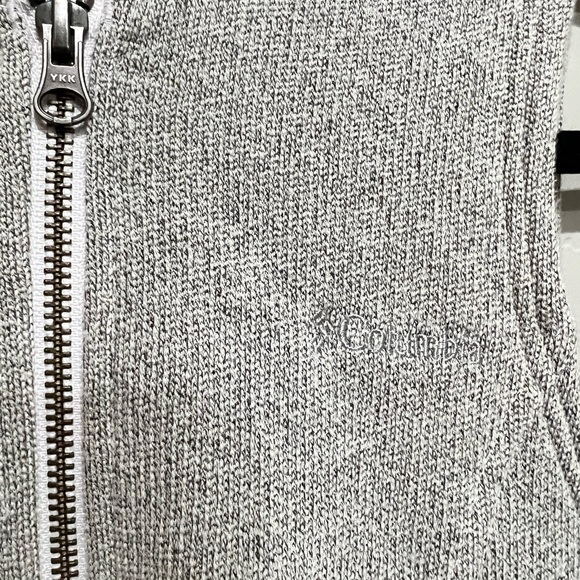 Columbia Country Air Full zip Hooded Sweater Vest in Gray/White, Size XS - Picture 2 of 7